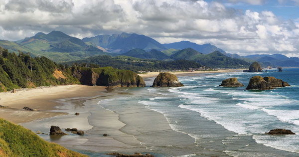 Honeymoon Destinations In Cannon Beach Oregon Aerial