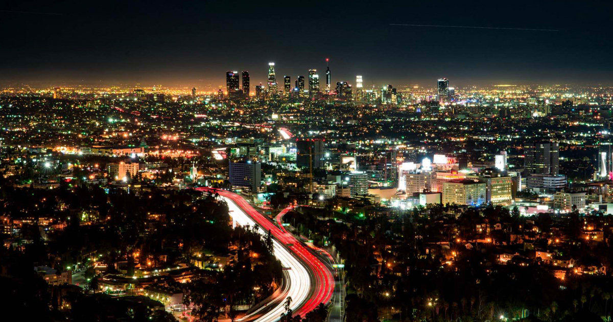 Los Angeles skyline from Hollywood Bowl Overlook